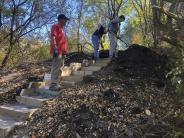 poeple working on stairs