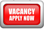 Red box with white vacancy apply now message